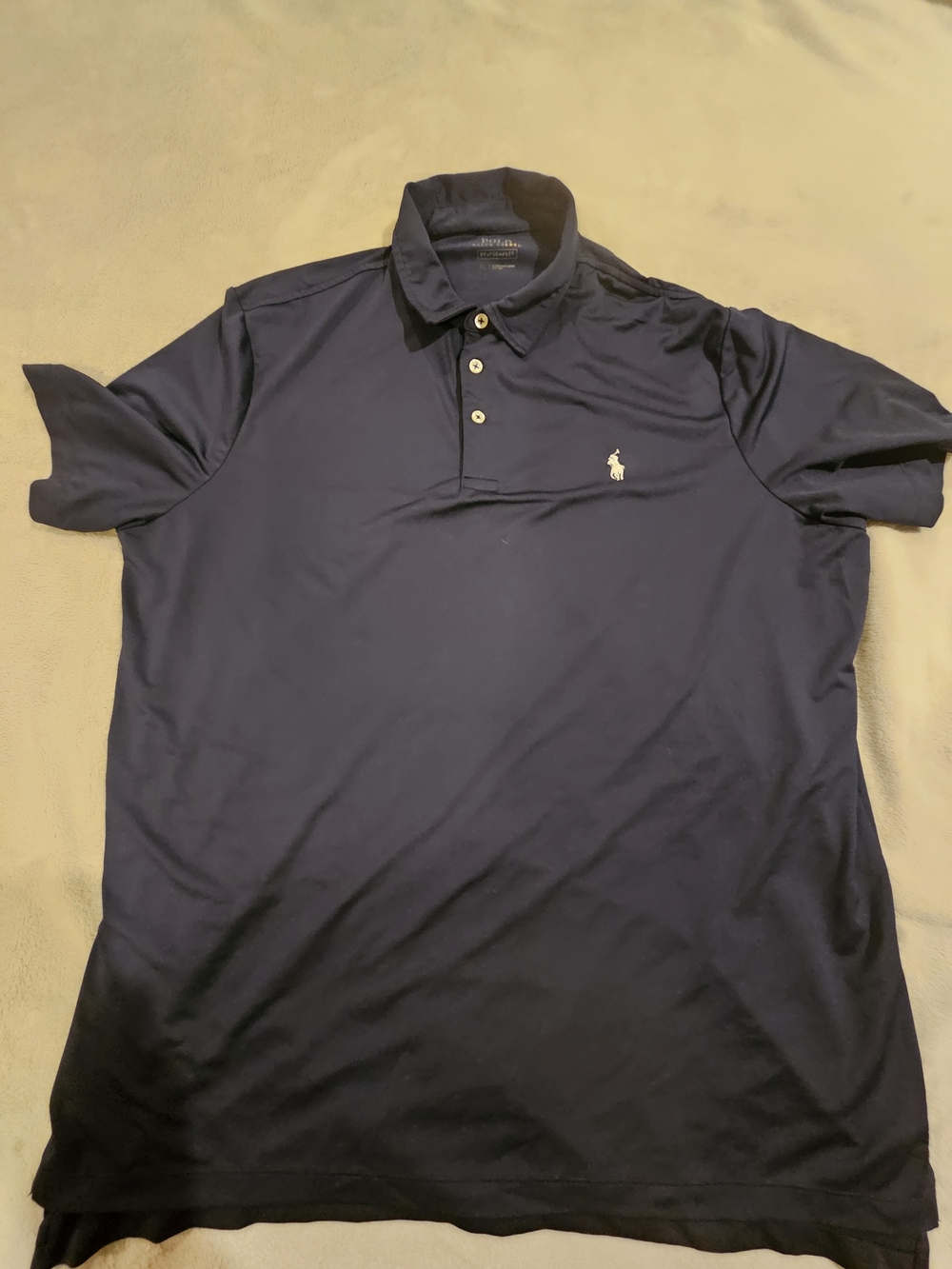 Classic Polo Ralph Lauren Mens XL Performance Golf Polo Shirt Navy Blue